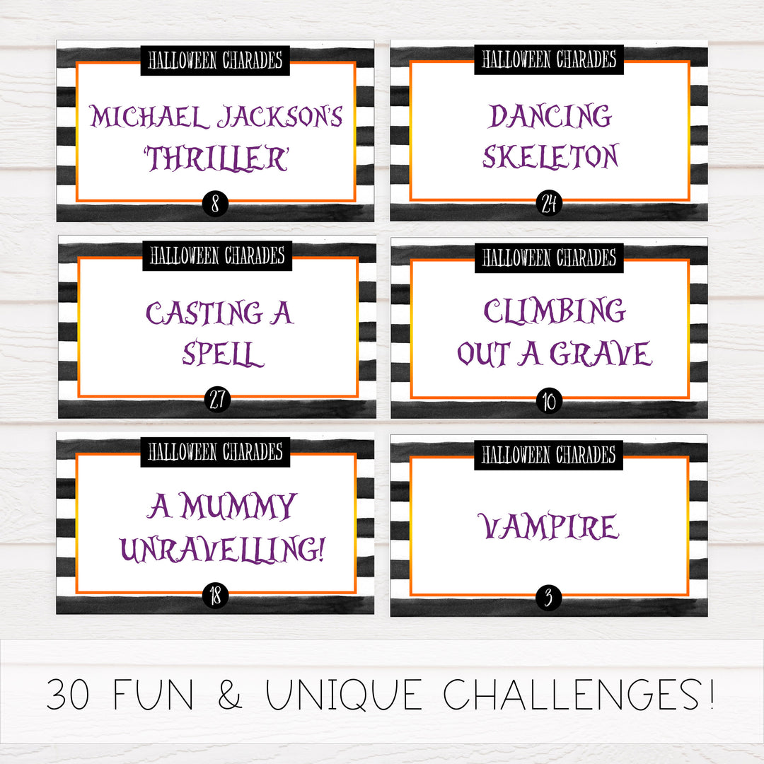 halloween charades game, halloween party games, halloween games, fun halloween games, kids halloween games