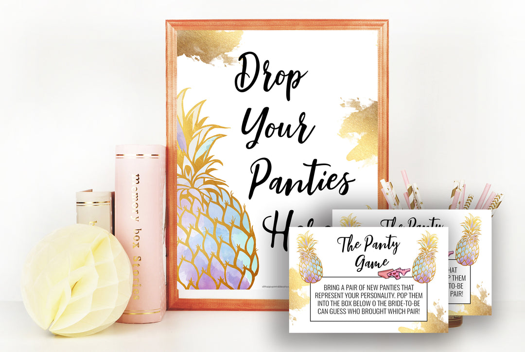 Drop your Panties Printable Game - Gold Pineapple