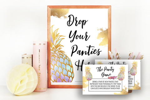 Drop your Panties Printable Game - Gold Pineapple