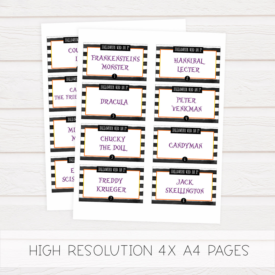 halloween who am I game, halloween party games, halloween games, fun halloween games, kids halloween games