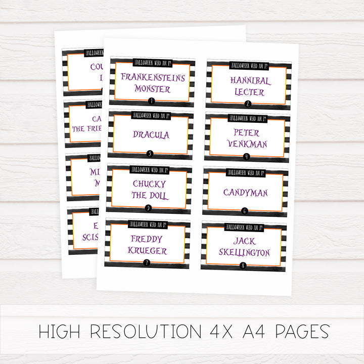 halloween who am I game, halloween party games, halloween games, fun halloween games, kids halloween games