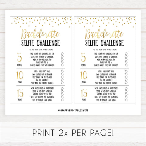 bachelorette selfie challenge game, Printable bachelorette games, gold glitter bachelorette, friends hen party games, fun hen party games, bachelorette game ideas, gold glitter adult party games, naughty hen games, naughty bachelorette games