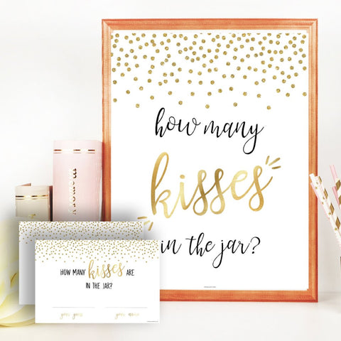 How Many Kisses in the Jar - Gold Foil