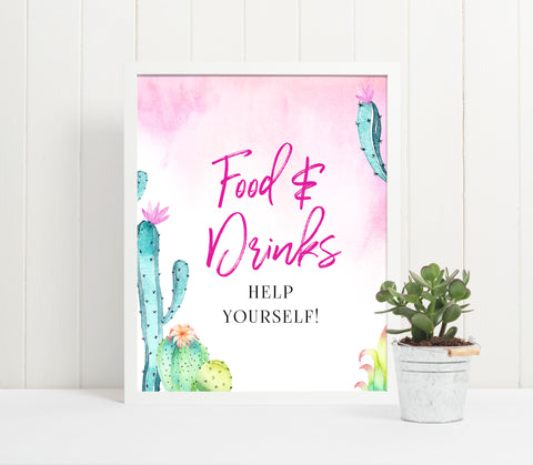 Food & Drinks Table Sign - Fiesta