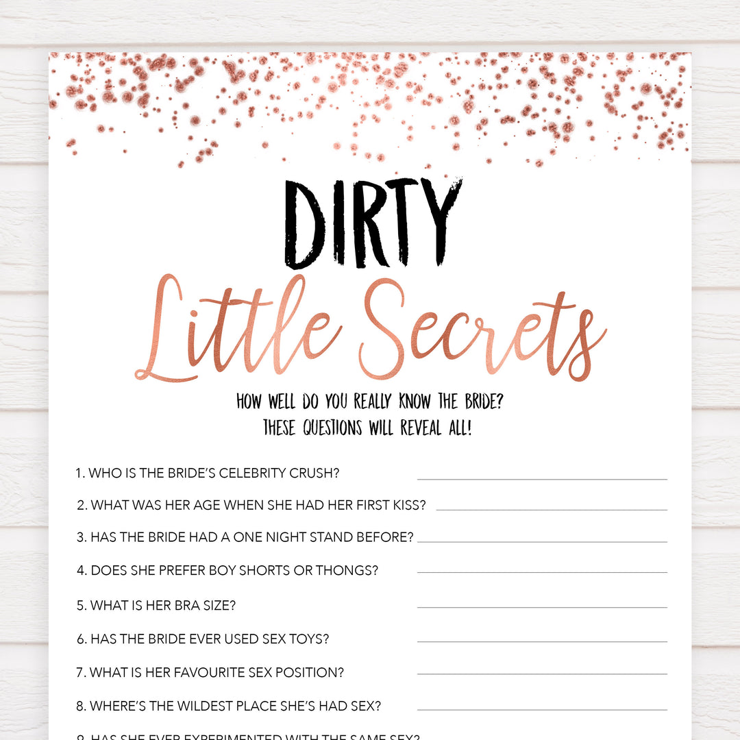 Rose gold bachelorette games, dirty little secrets, bachelorette games, bridal shower games, top 10 baby games, fun bachelorette games, top bridal games, rose gold games