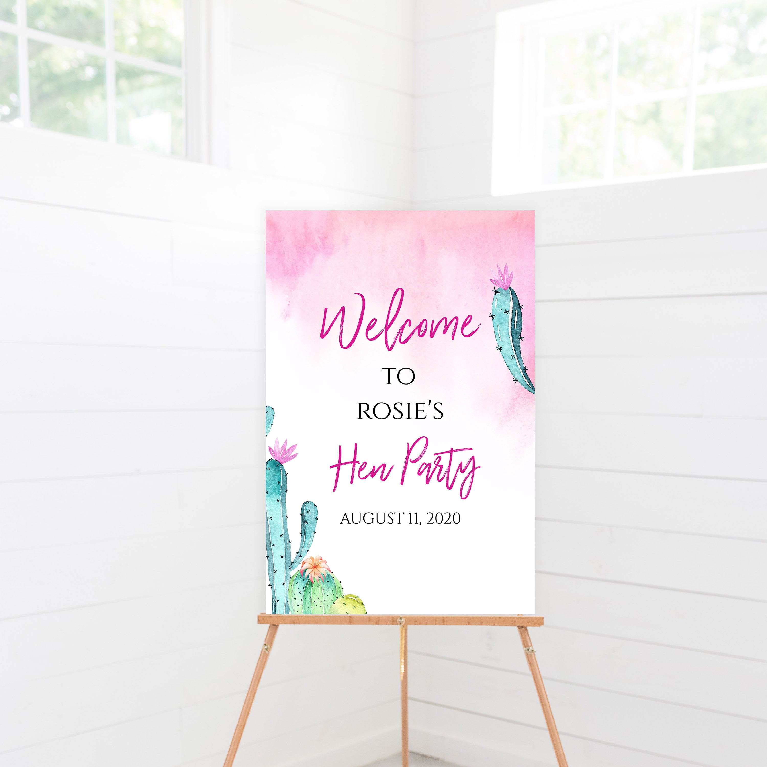 Final Fiesta Hen Party Welcome Sign, Editable PDF Template
