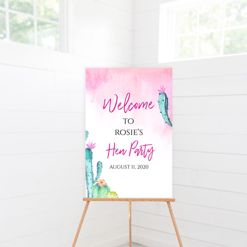 Final Fiesta Hen Party Welcome Sign, Editable PDF Template