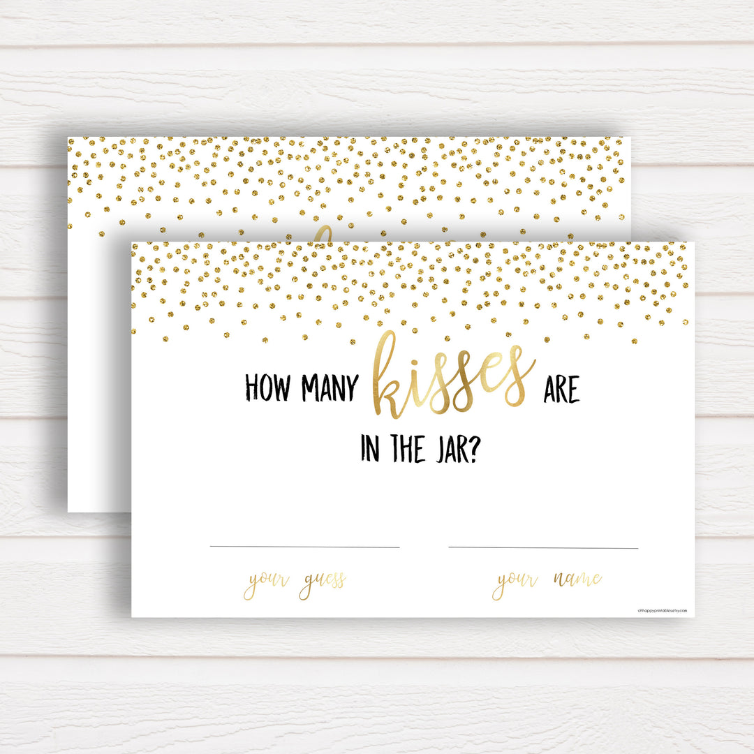 How Many Kisses in the Jar - Gold Foil