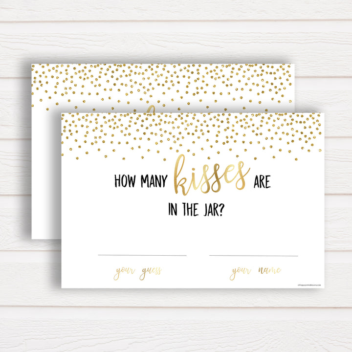 How Many Kisses in the Jar - Gold Foil