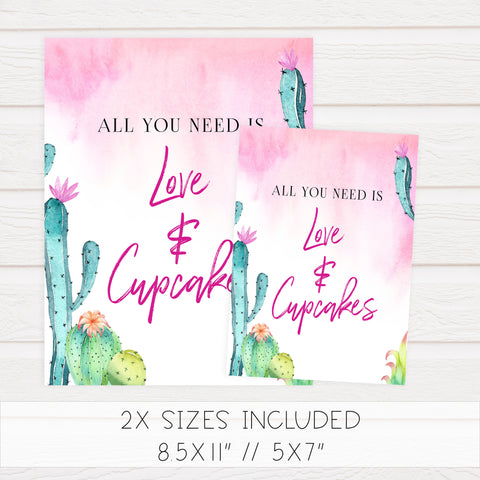 Love & A Cupcake Sign - Fiesta