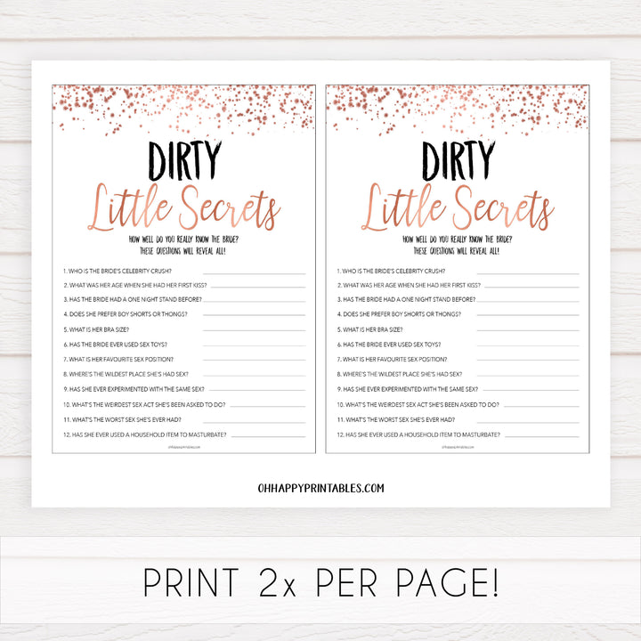 Rose gold bachelorette games, dirty little secrets, bachelorette games, bridal shower games, top 10 baby games, fun bachelorette games, top bridal games, rose gold games