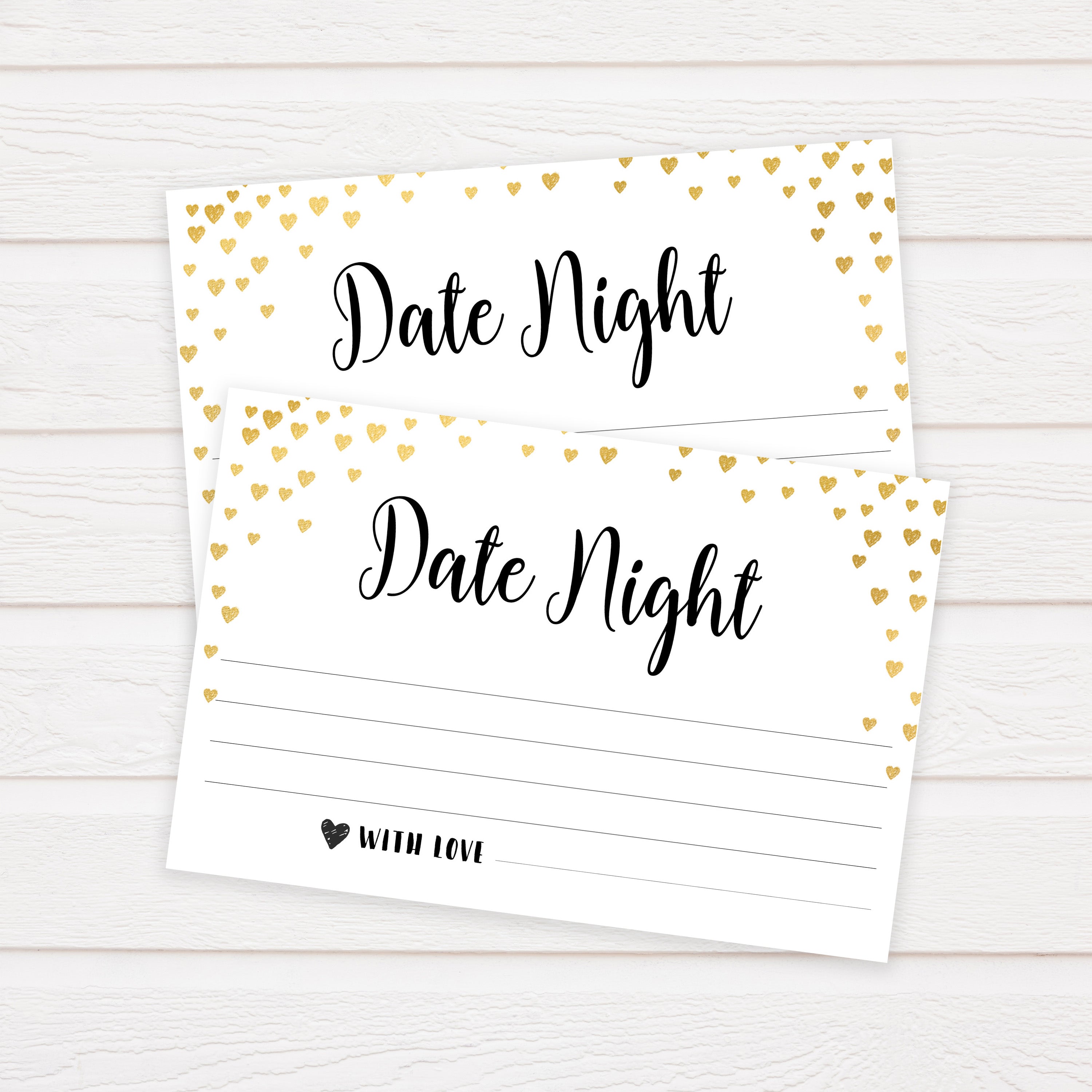 Gold hearts bridal shower games, date night jar, printable bridal games, gold bridal games, gold hearts bridal games, fun bridal games, top bridal games, best bridal games