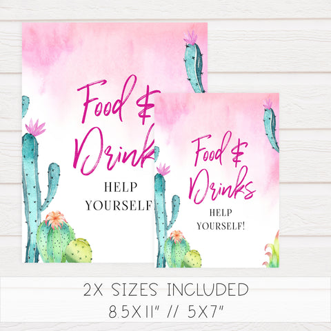 Food & Drinks Table Sign - Fiesta