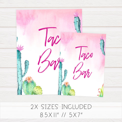 Taco Bar Table Sign - Fiesta