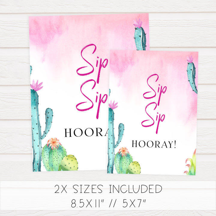 Sip Sip Hooray Sign - Fiesta