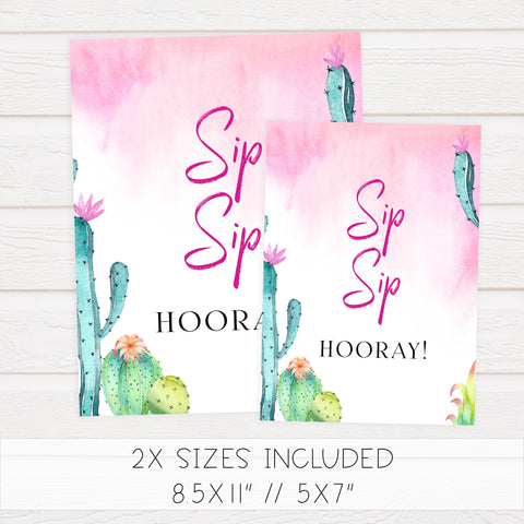 Sip Sip Hooray Sign - Fiesta