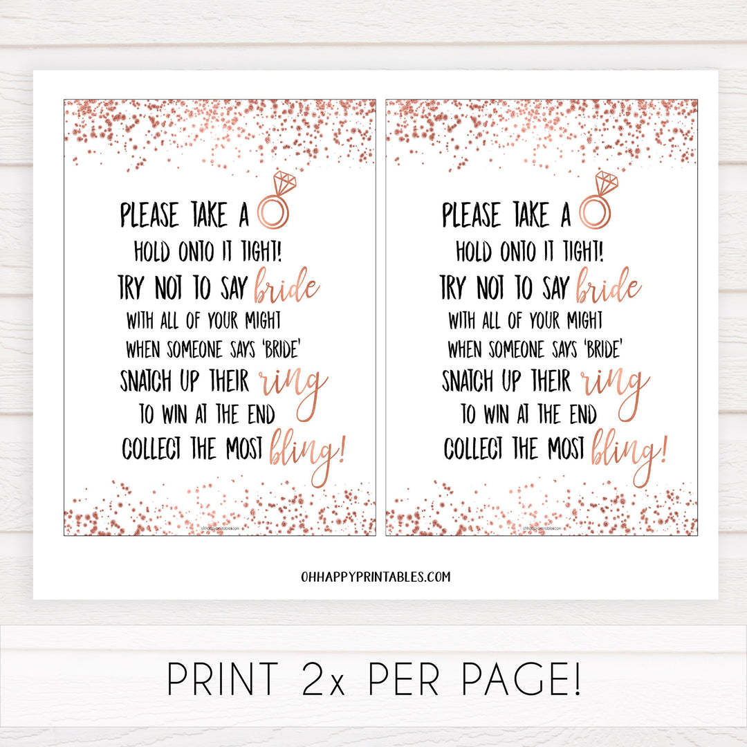 Please Take a Ring Game - Rose Gold Foil