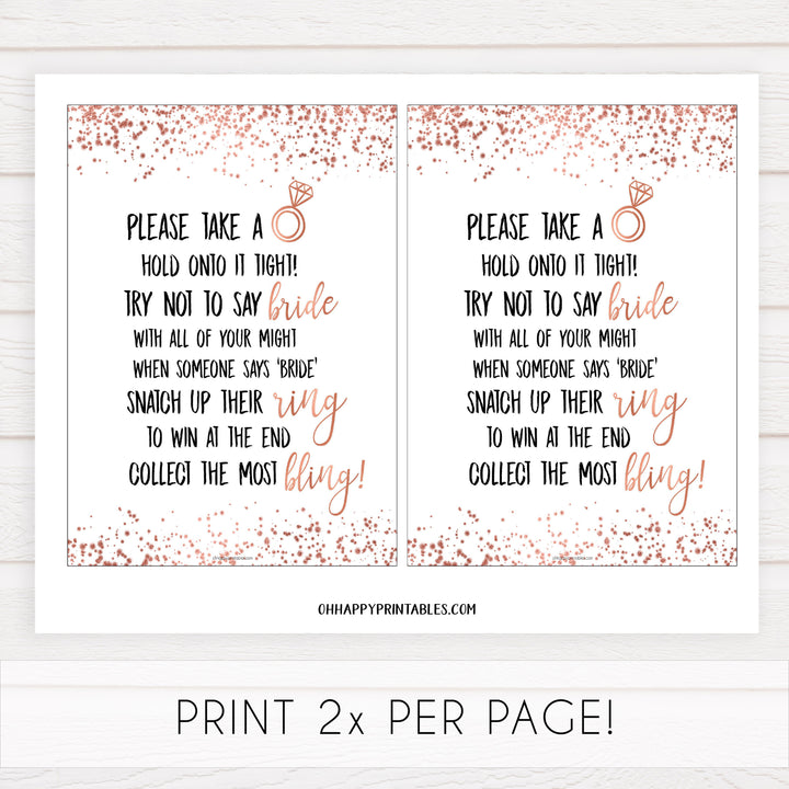 Please Take a Ring Game - Rose Gold Foil