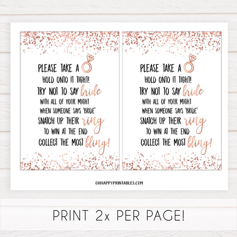 Please Take a Ring Game - Rose Gold Foil