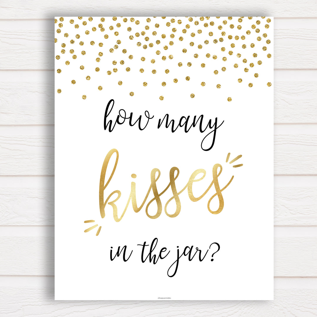 How Many Kisses in the Jar - Gold Foil