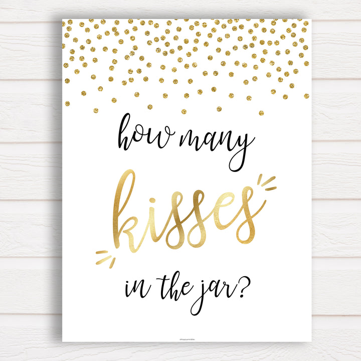 How Many Kisses in the Jar - Gold Foil