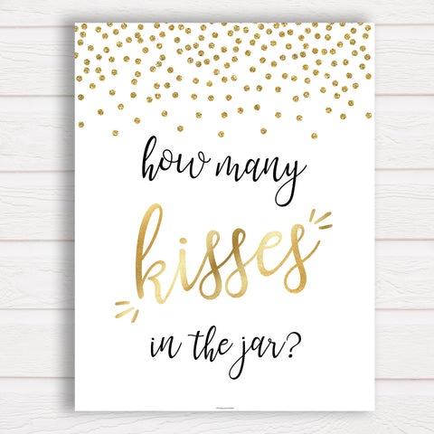 How Many Kisses in the Jar - Gold Foil