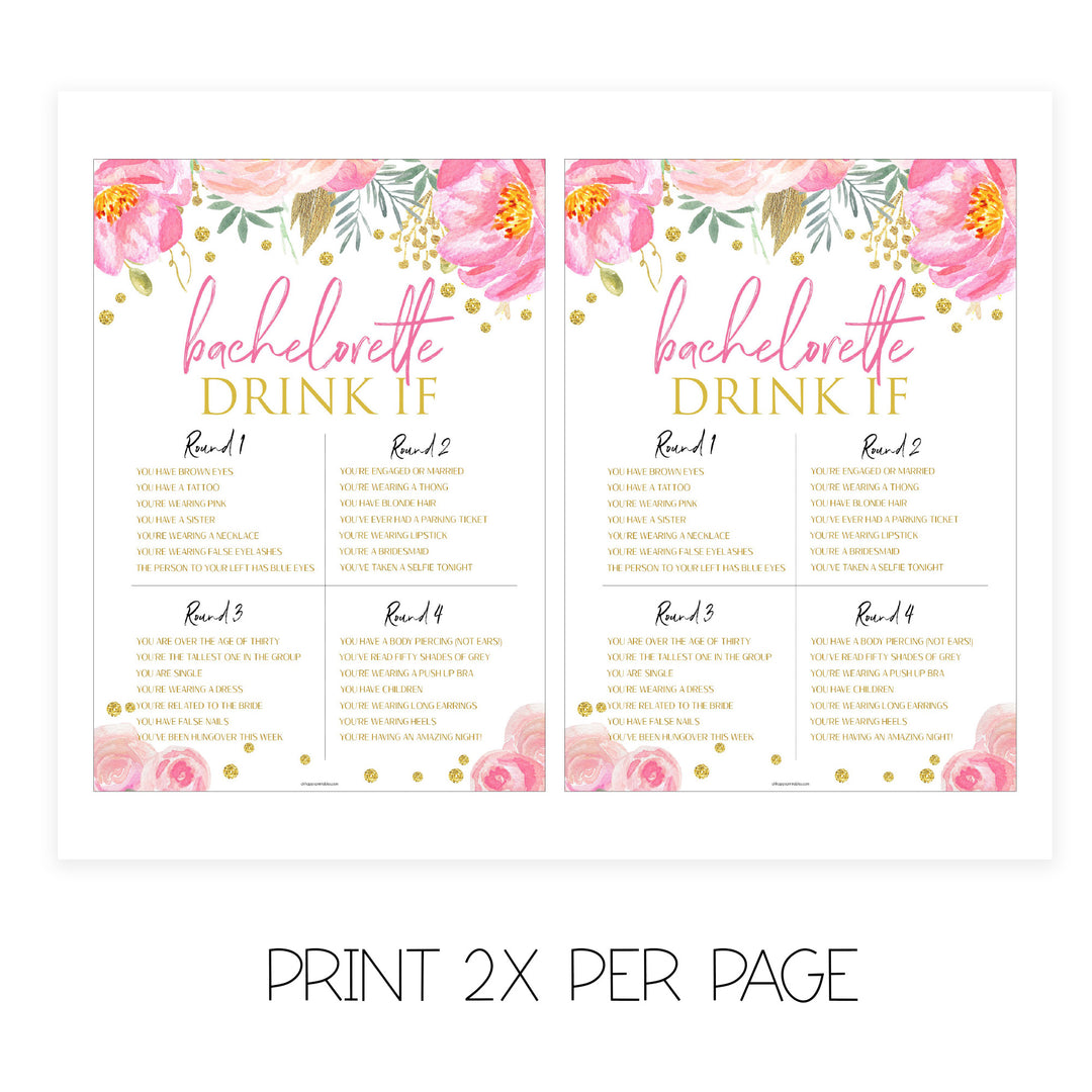 4 Bachelorette Party Games Bundle - Blush & Gold
