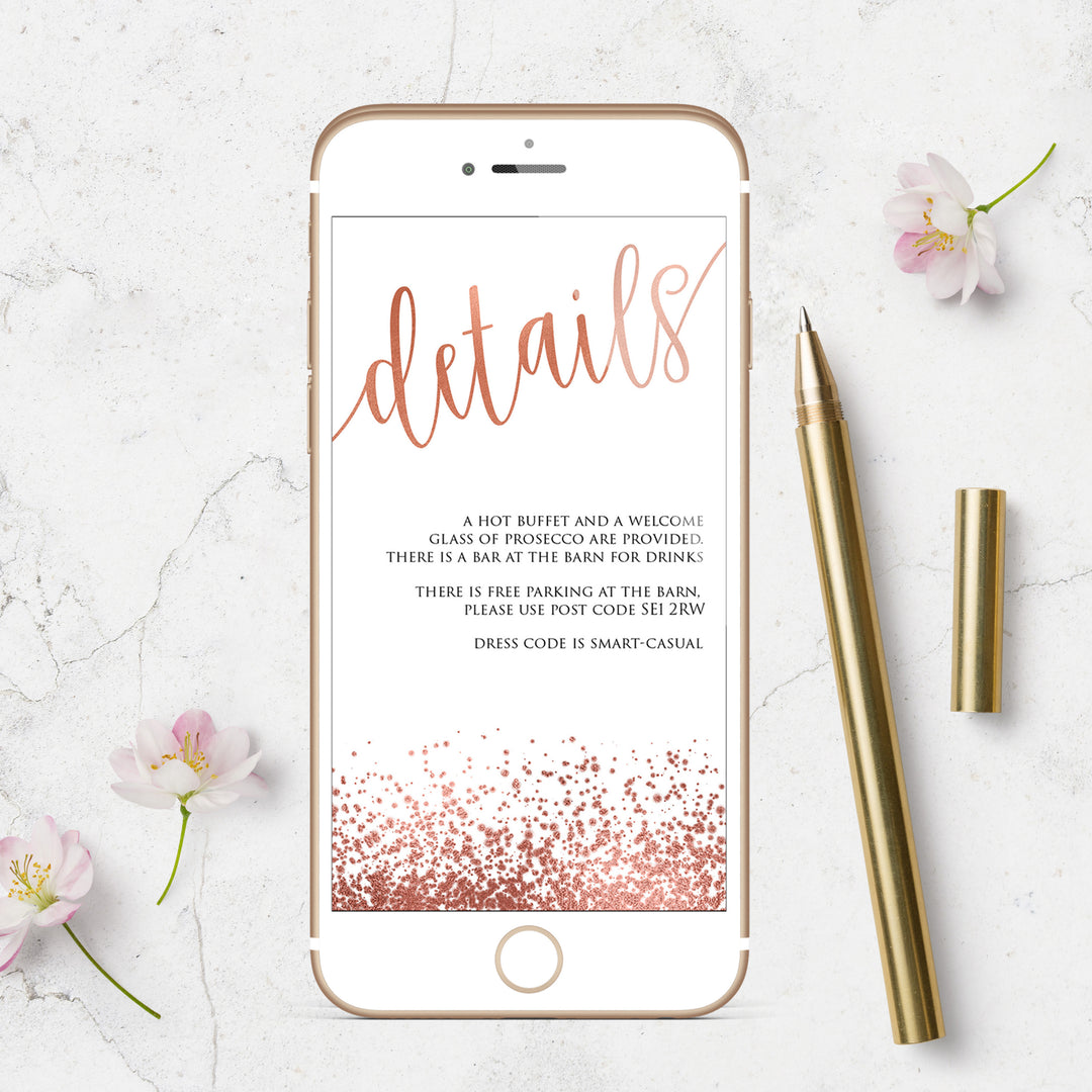 miss to mrs bridal shower invite, editable bridal shower invite, corjl bridal invite, rose gold bridal invite, rose gold bridal shower