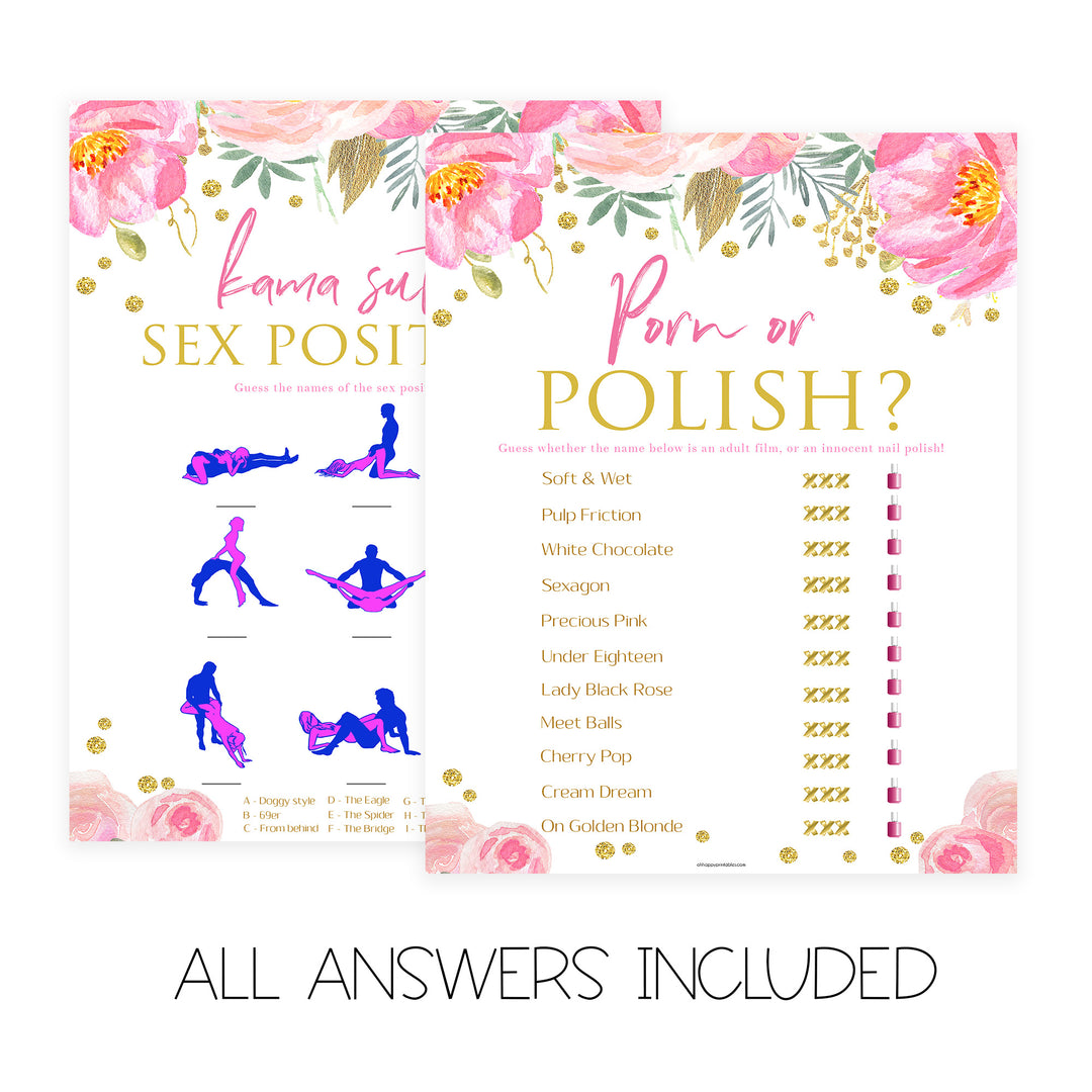 8 Bachelorette Party Games Bundle - Blush & Gold