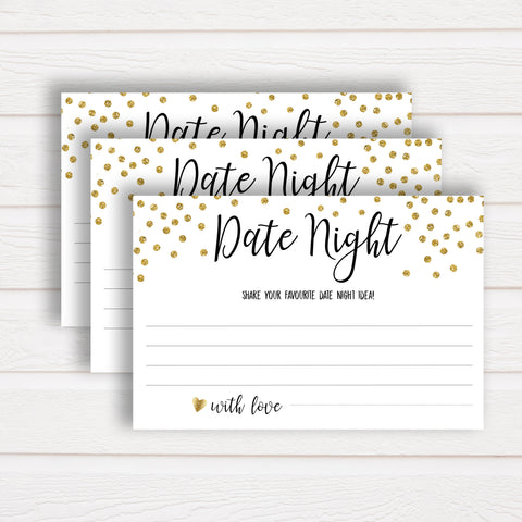 Date Night Jar Bridal Game - Gold Foil