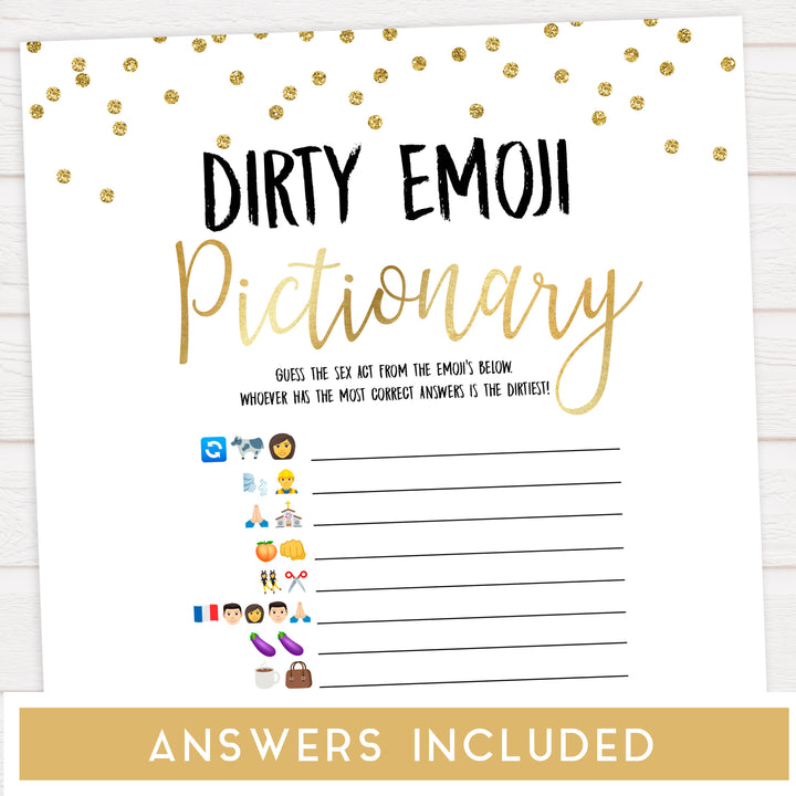 dirty emoji pictionary game, printable bachelorette games, adult birthday games, dirty emoji game,