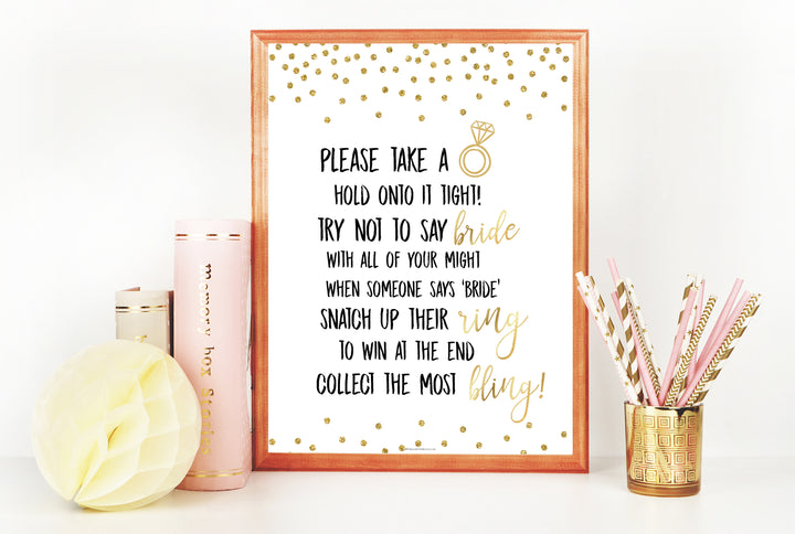 ring hunt game, Printable bridal shower games, gold glitter bridal shower, gold glitter bridal shower games, fun bridal shower games, bridal shower game ideas, gold glitter bridal shower
