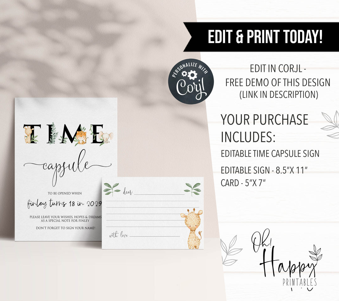 editable wild one time capsule keepsake, first birthday time capsule keepsake, printable time capsule keepsake, first birthday ideas, where the wild ones are keepsake
