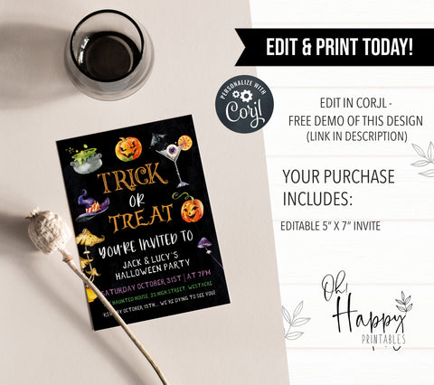 halloween invitations, editable halloween invitations, printable halloween invitations, spooky halloween invitations