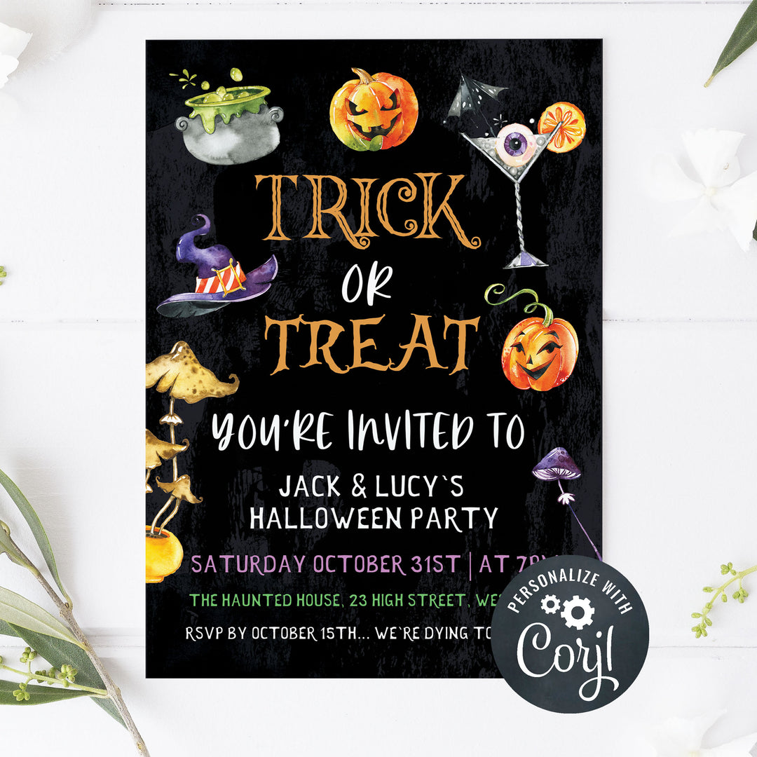 halloween invitations, editable halloween invitations, printable halloween invitations, spooky halloween invitations