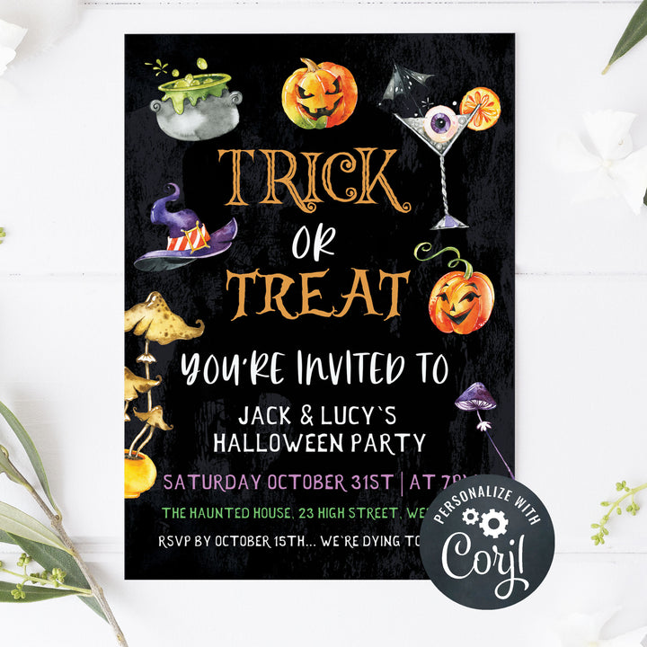 halloween invitations, editable halloween invitations, printable halloween invitations, spooky halloween invitations