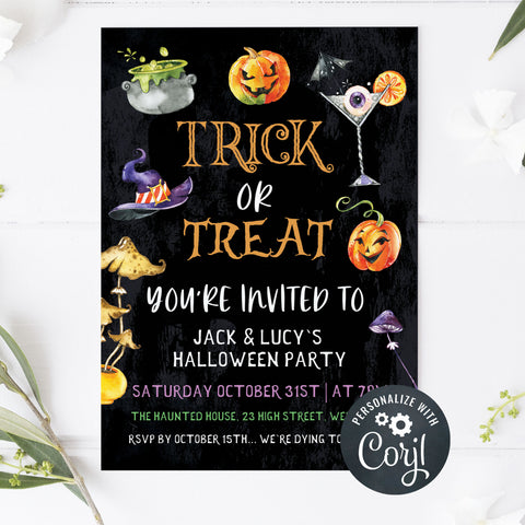 halloween invitations, editable halloween invitations, printable halloween invitations, spooky halloween invitations