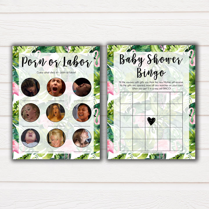 Tropical baby shower games, baby shower games bundle, Baby shower ideas, baby shower party games