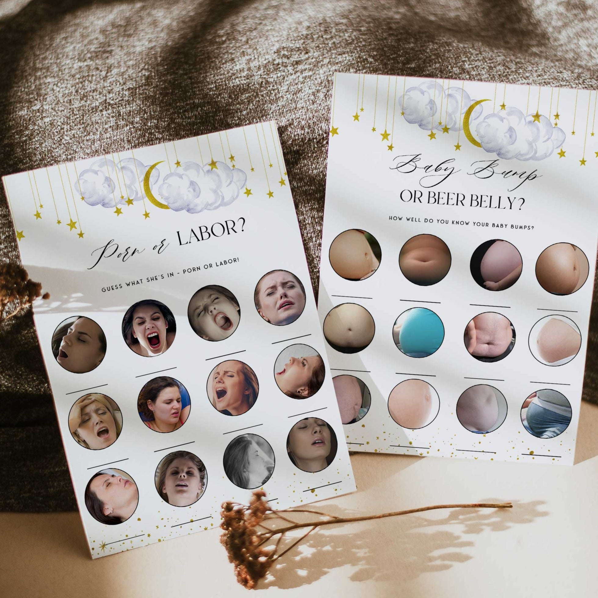 twinkle little star baby games, labor or porn game, printable baby games, baby bump or beer belly game, little star baby game