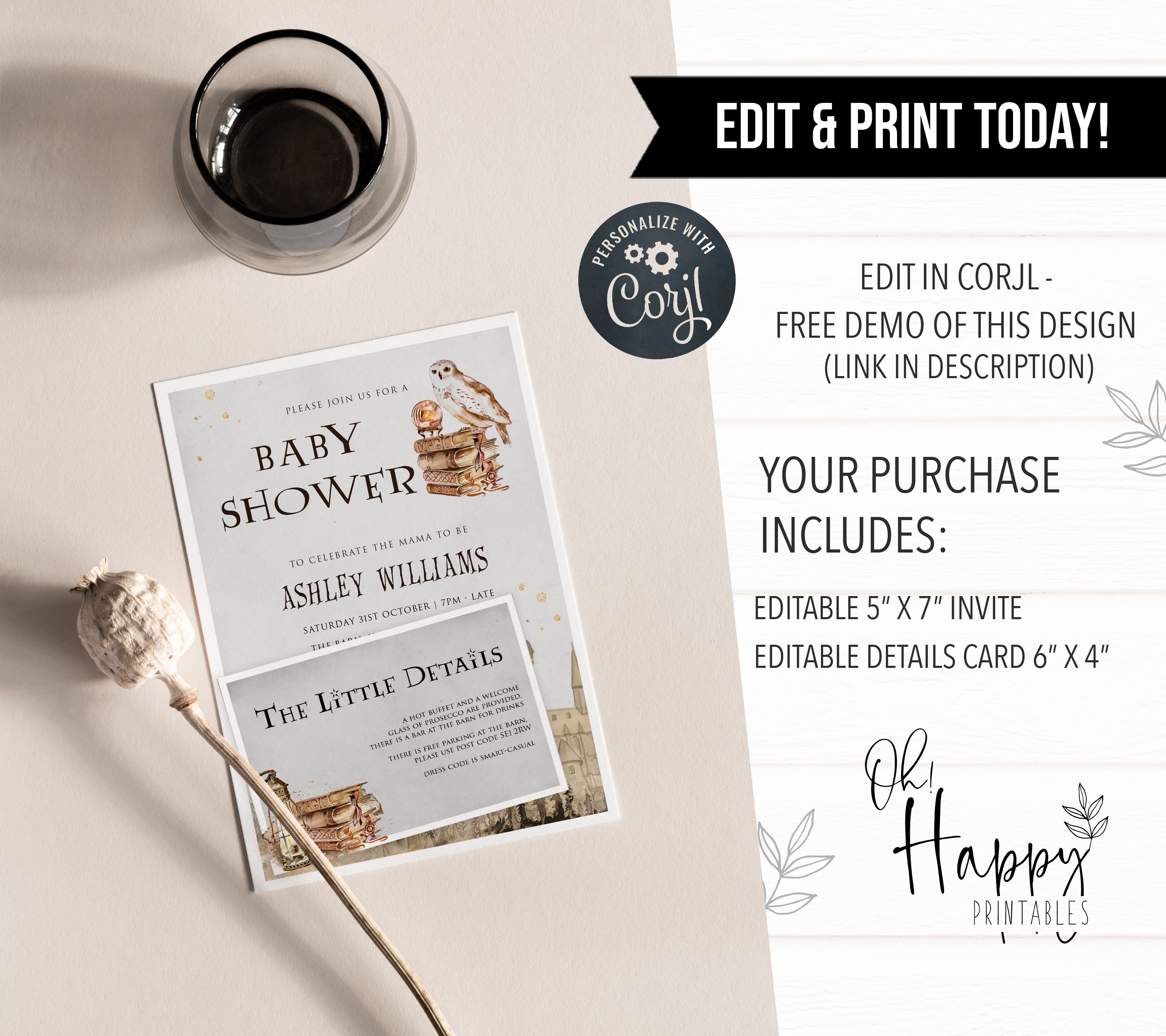 Harry potter baby shower invitation template free cheap