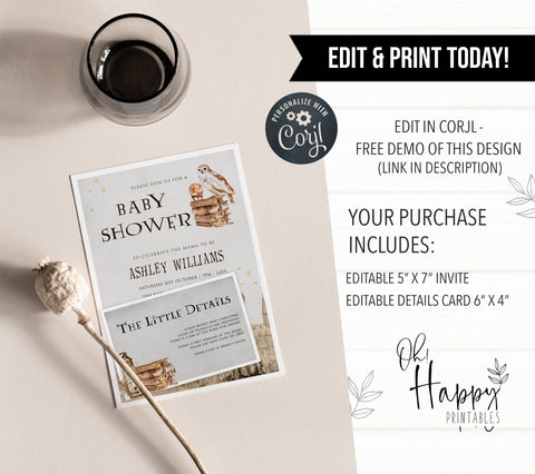 editable baby shower invitations, harry potter baby shower invitations, editable baby shower invites, corjl baby shower, baby shower invites
