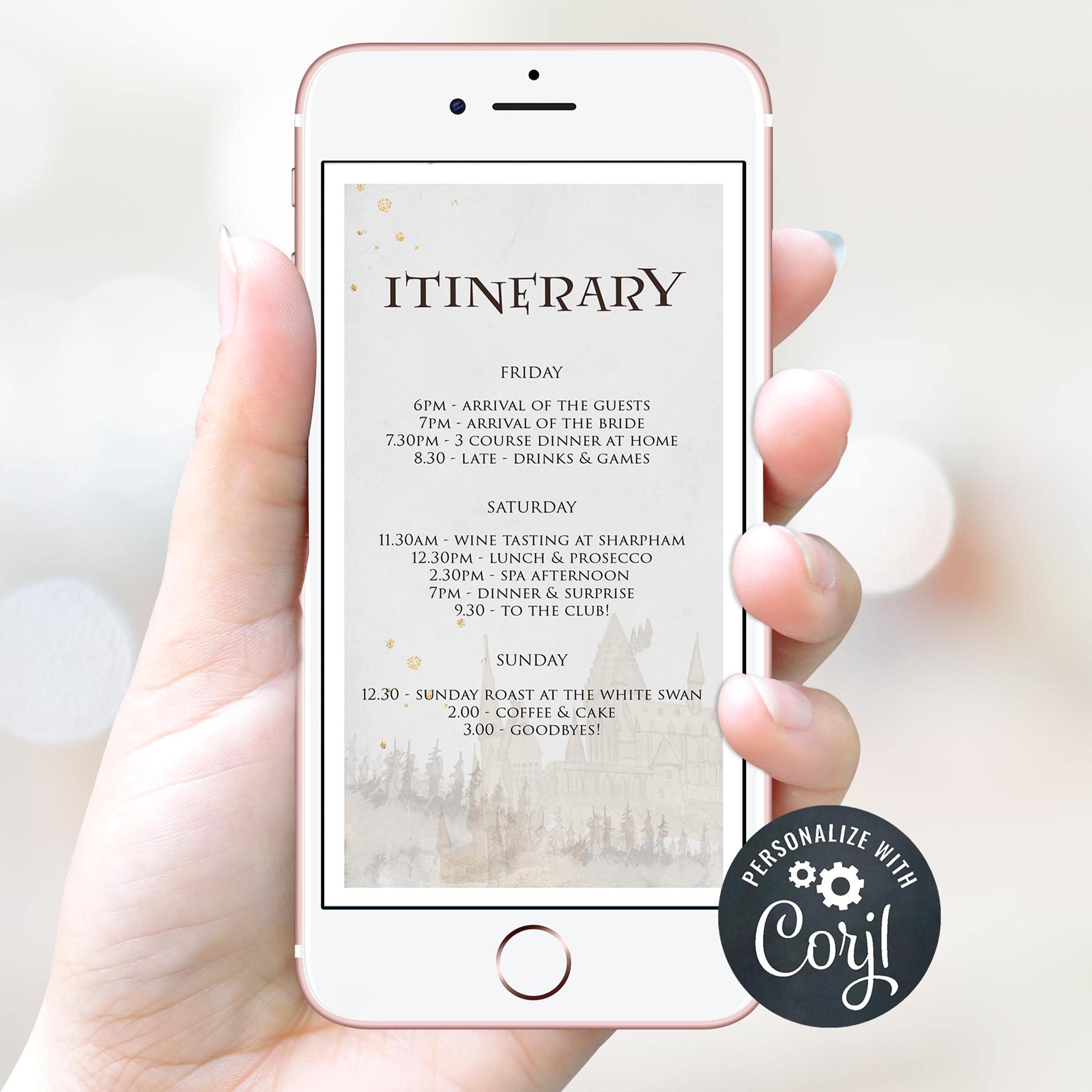 editable bachelorette mobile invitations, harry potter bachelorette invitations, mobile bridal invites