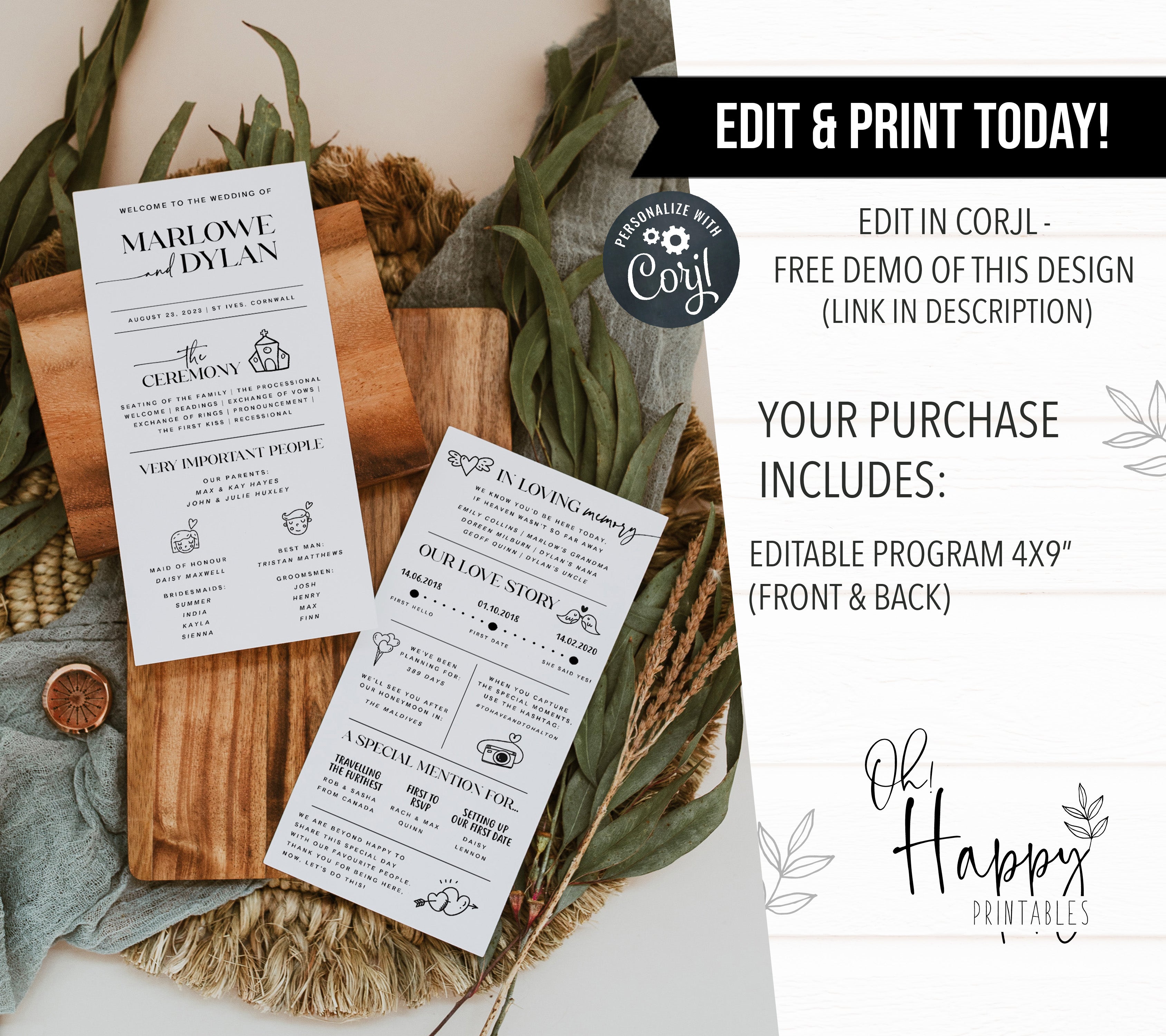 Sample Invitation With Program Infographic Wedding Invitation Template