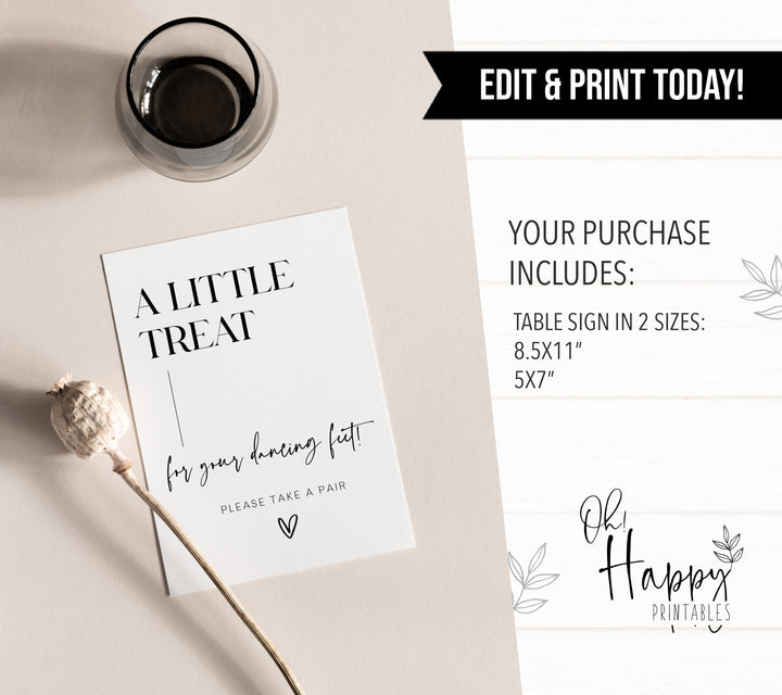 dancing feet table sign, printable wedding table signs, modern wedding table signs, wedding table decor