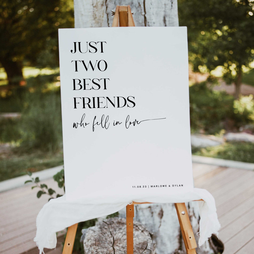 editable wedding signs, two best friends signs, wedding day decor, printable wedding signs, modern wedding decor