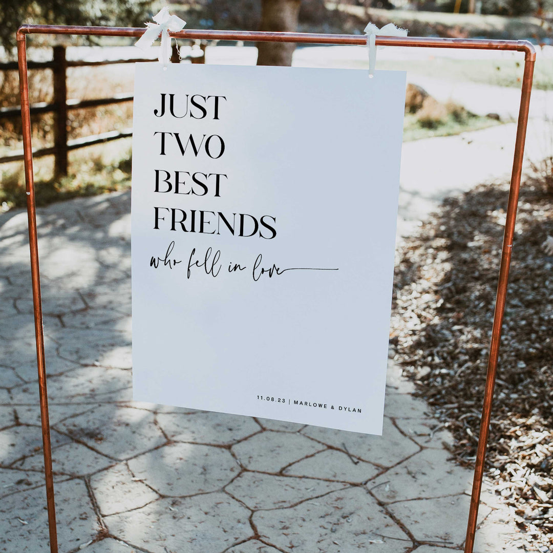 editable wedding signs, two best friends signs, wedding day decor, printable wedding signs, modern wedding decor