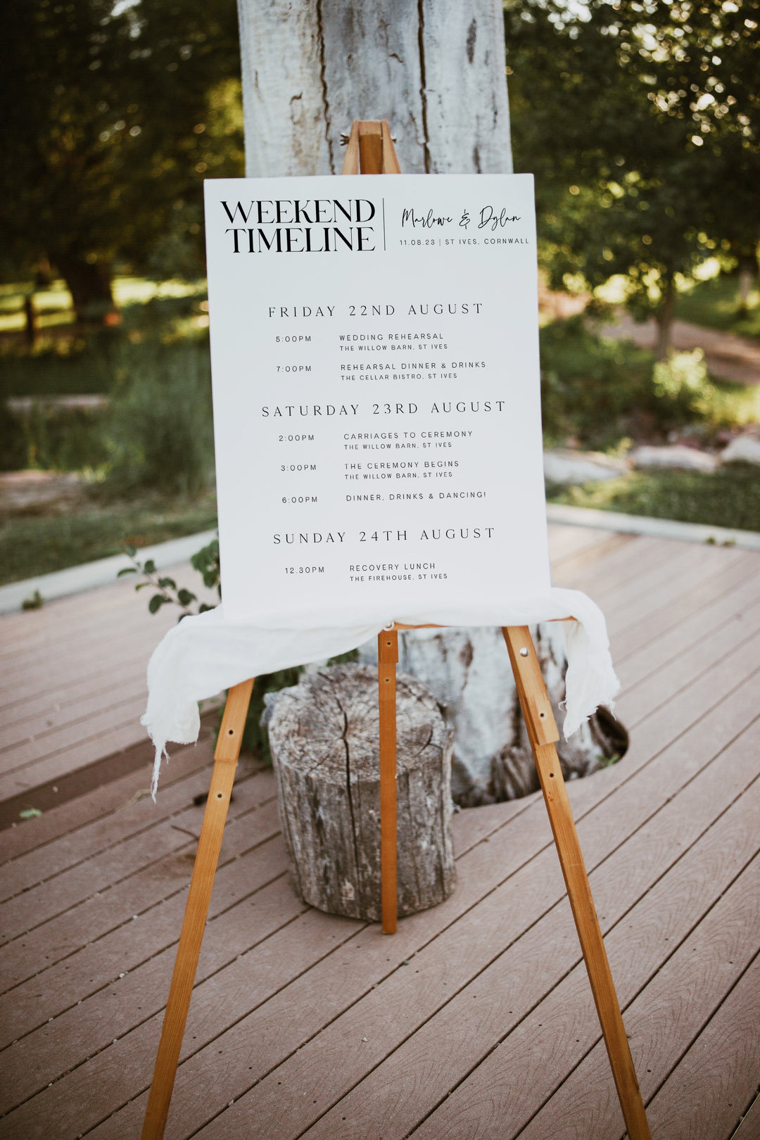 weekend wedding timeline, printable wedding timeline, editable wedding timeline, DIY wedding stationery, modern wedding stationery, editable wedding stationery