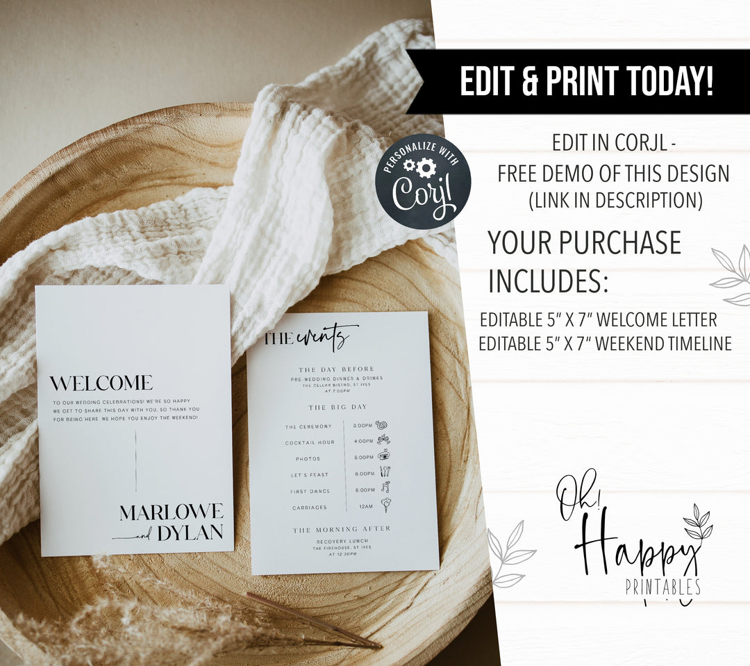 editable wedding timeline, printable wedding timeline, diy wedding timeline, modern wedding stationery, diy wedding stationery