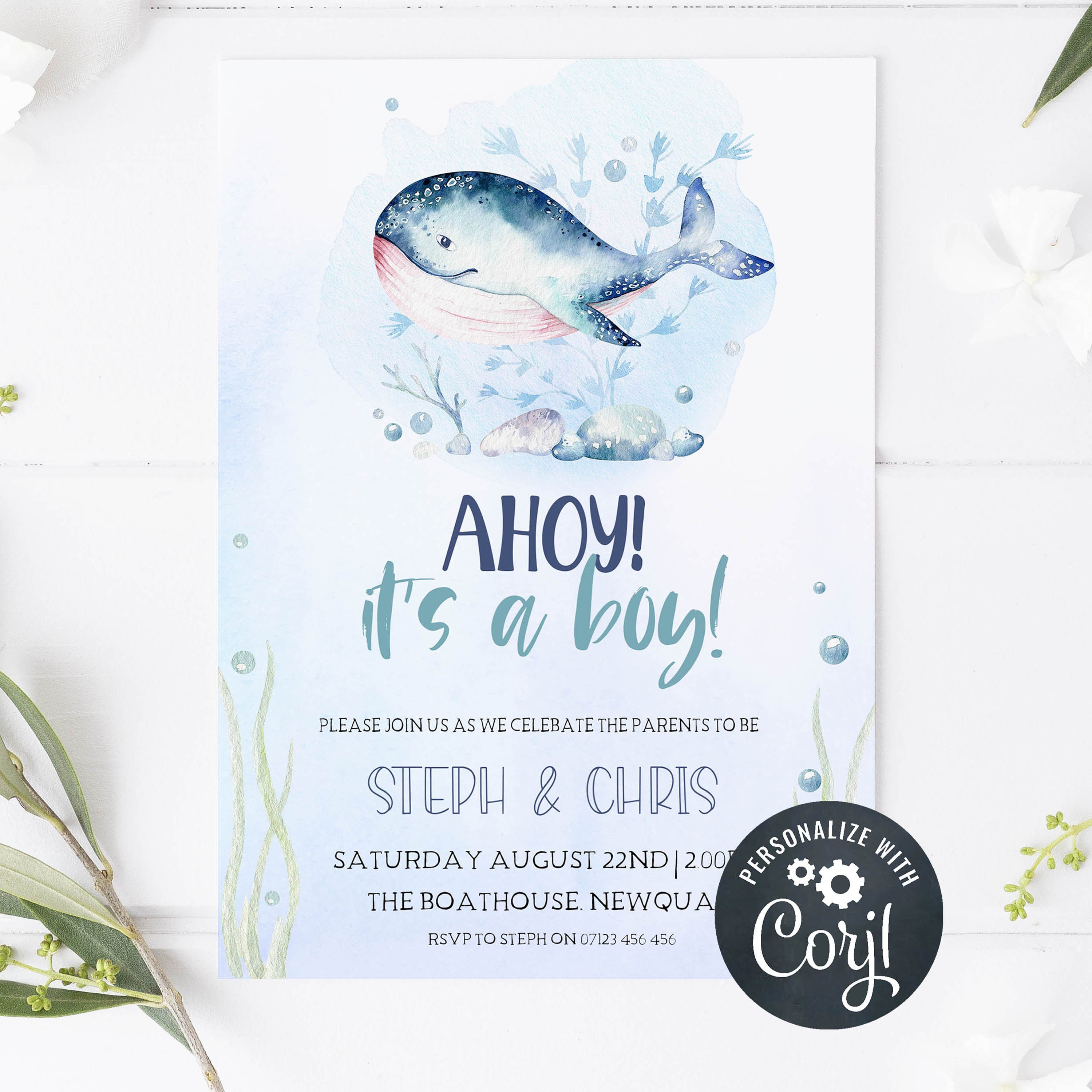 editable whale baby shower invitations, printable whale baby shower invitations, whale baby shower theme