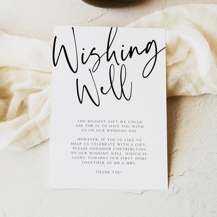 editable wishing well card, printable wishing well card, CALLIGRAPHY editable wedding invitation suite, editable wedding stationery, printable wedding stationery, modern wedding items, wedding save the dates